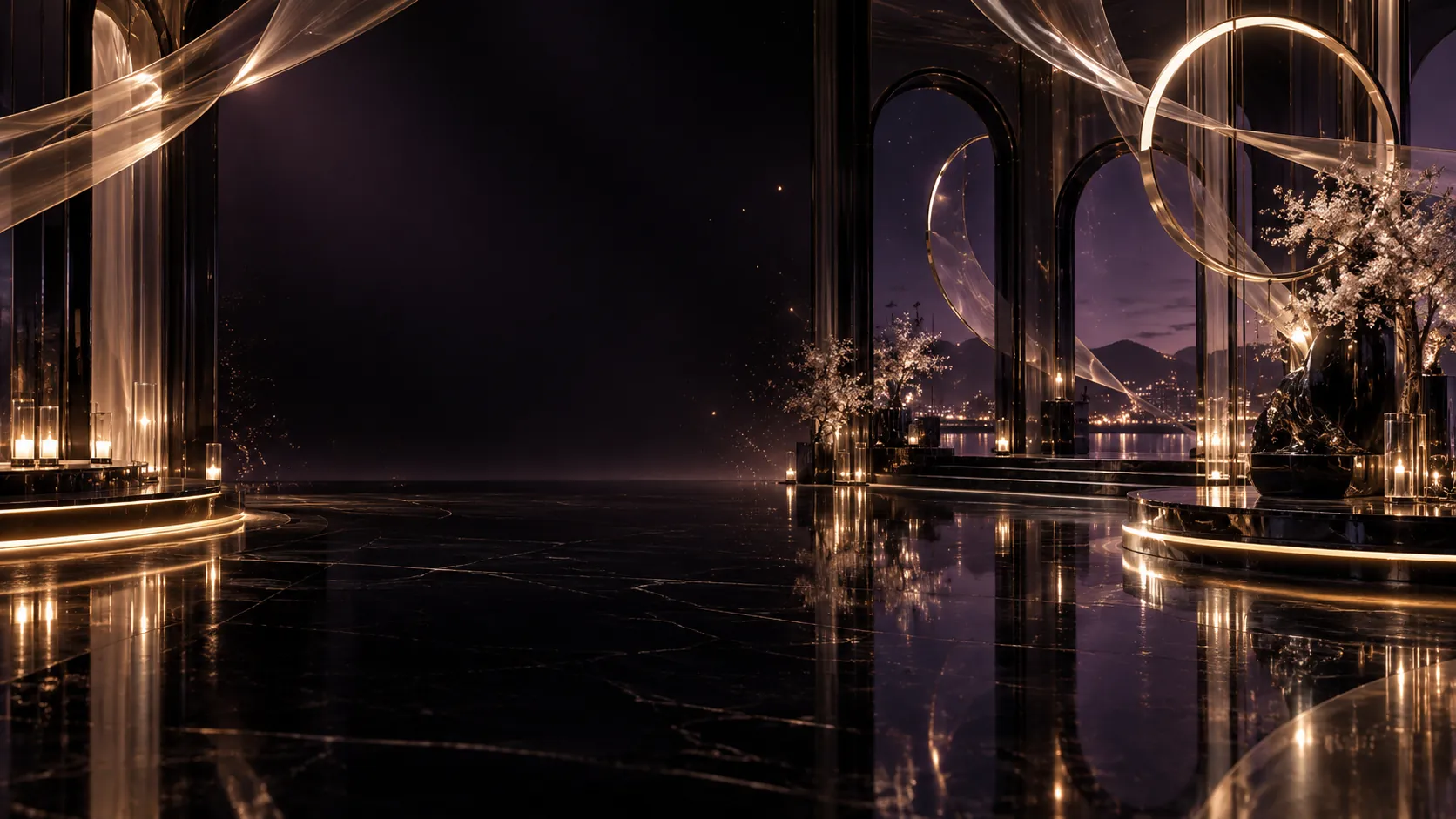 Modèle d'invitation d'anniversaire Nocturne Aura