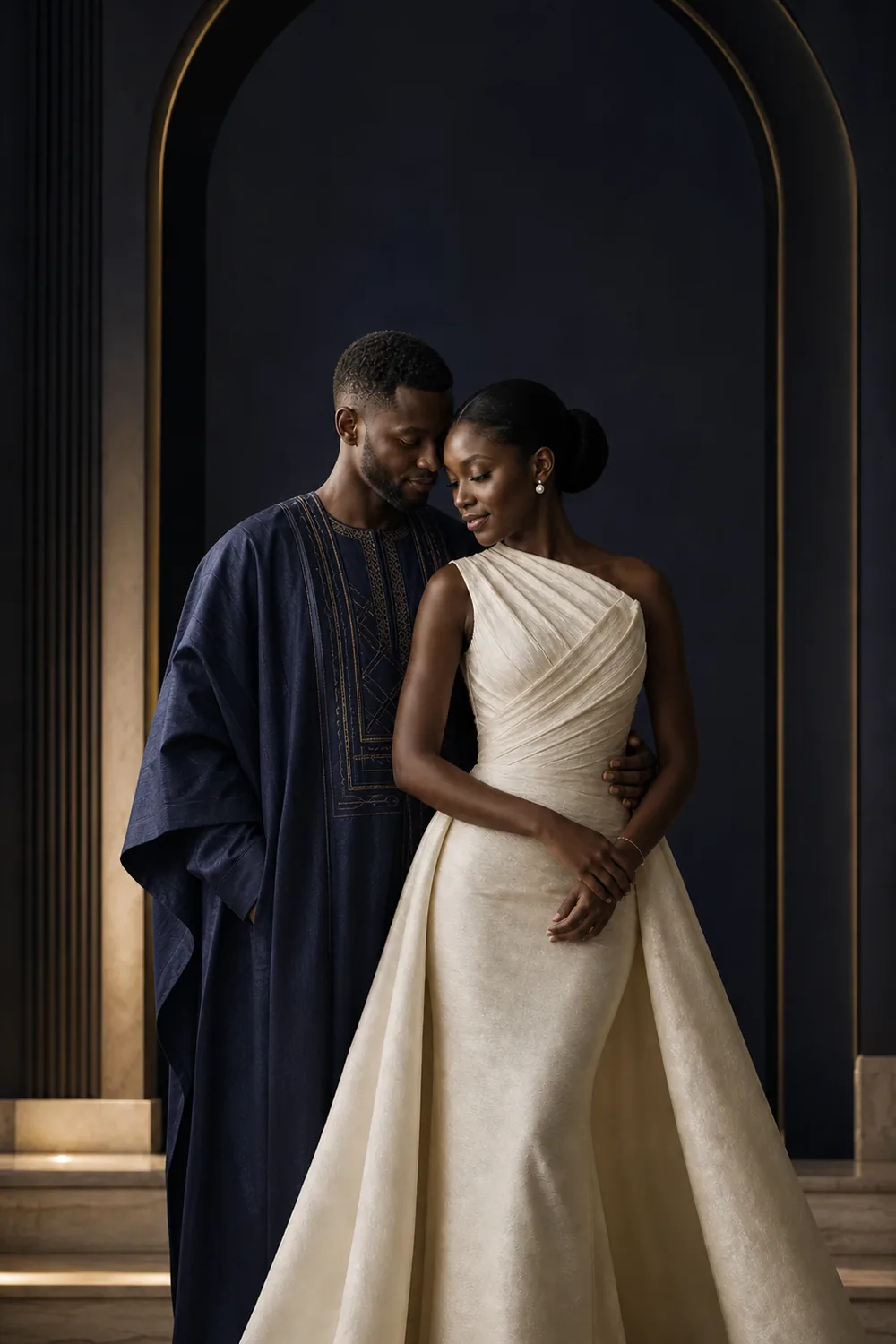 Modèle d'invitation Éternité — couple en boubou